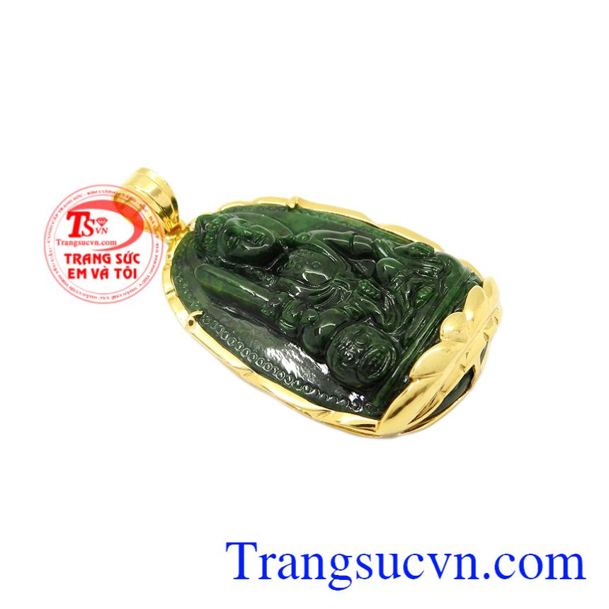 Mặt phật bản mệnh tuổi Mão cẩm thạch, Mặt Phật bọc vàng Mặt phật bản mệnh tuổi Mão cẩm thạch, Mặt Phật bọc vàng