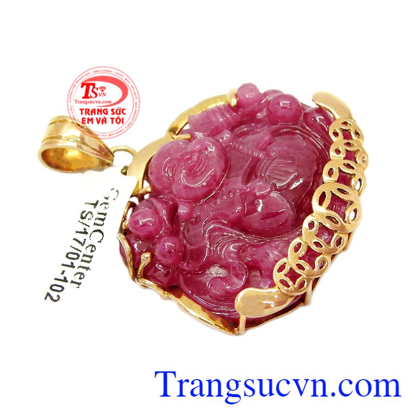 Mặt phật di lặc ruby thiên nhiên,mặt dây chuyền nam,Trang sức nam