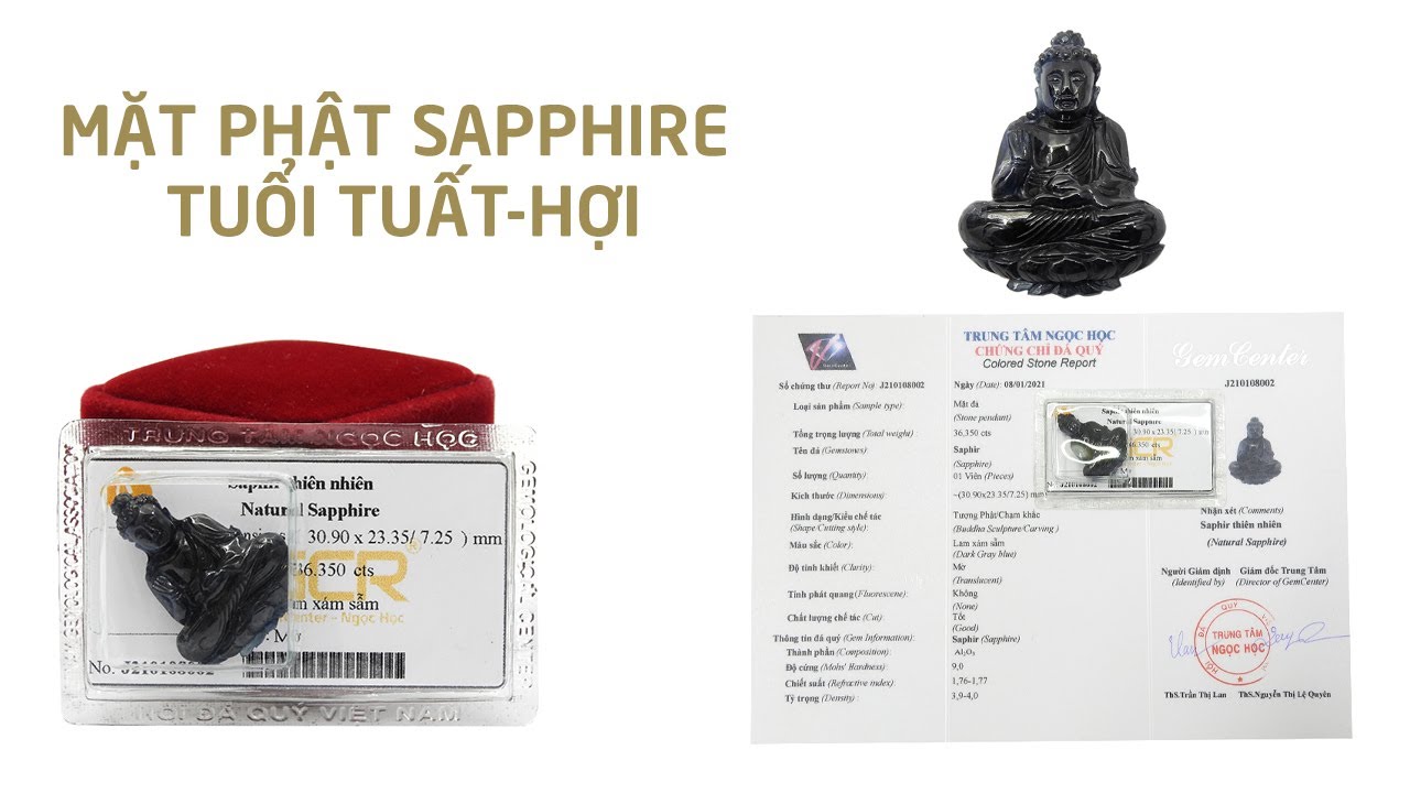 Mặt phật sapphire tuổi Tuất-Hợi