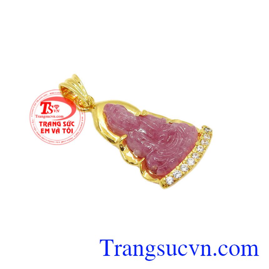Mặt quan âm ruby an lành, Mặt phật bọc vàng Mặt quan âm ruby an lành, Mặt phật bọc vàng