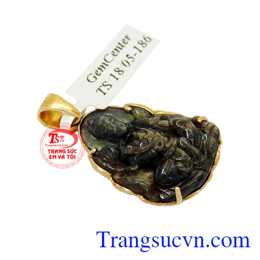 Mặt Sapphire phật bọc v&agrave;ng, Mặt Phật bọc v&agrave;ng