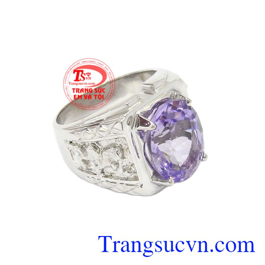 Nhẫn bạc thạch anh tím, Nhẫn nam bạc Nhẫn bạc thạch anh tím, Nhẫn nam bạc