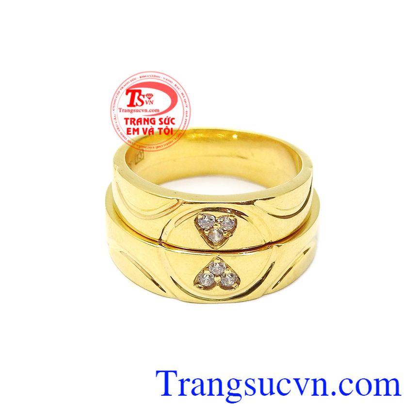 Nhẫn cưới hạnh phúc đong đầy, Nhẫn cưới vàng tây Nhẫn cưới hạnh phúc đong đầy, Nhẫn cưới vàng tây