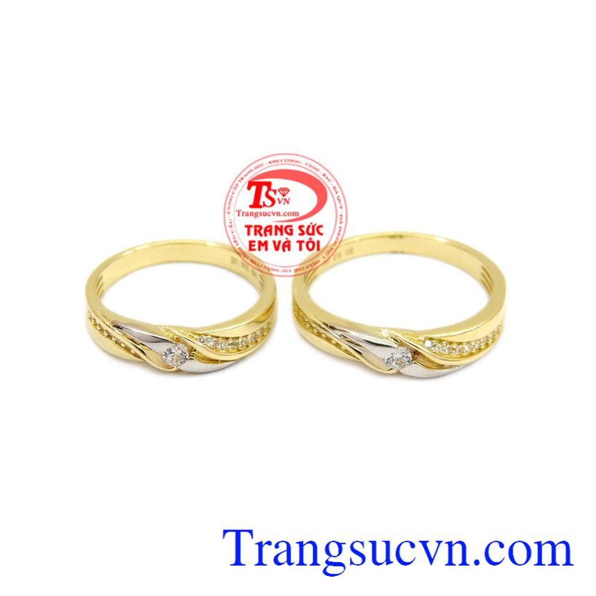 Nhẫn cưới Korea 10k chất lượng, Nhẫn cưới vàng tây