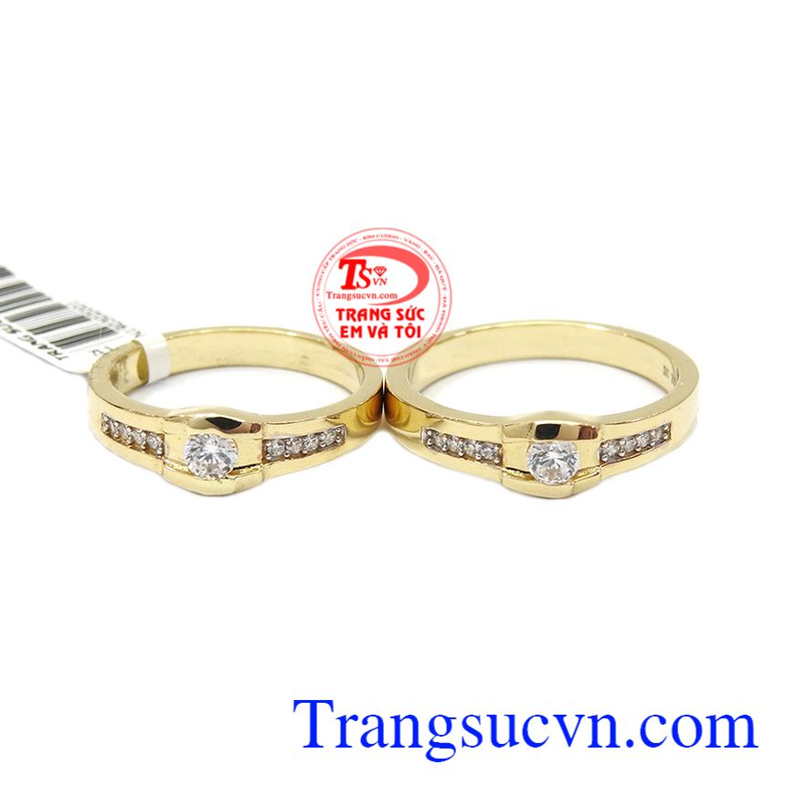 Nhẫn cưới vàng tây kết kim cương,Nhẫn cưới vàng tây,Nhẫn cưới giá rẻ