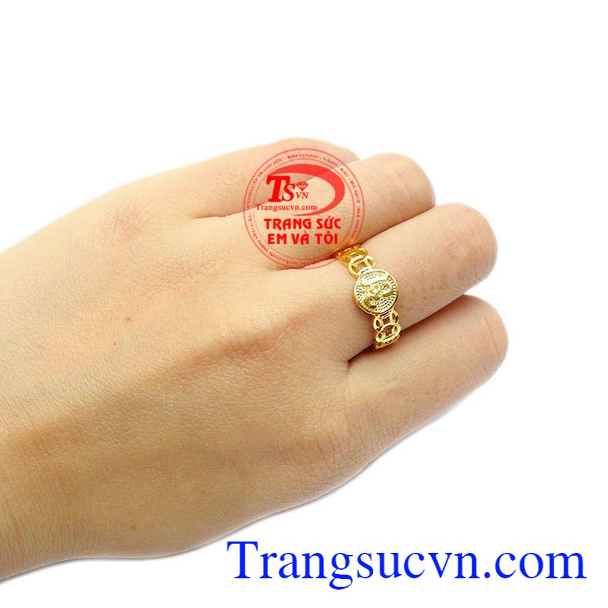 Nhẫn kim tiền mặt chữ lộc, Nhẫn nữ vàng