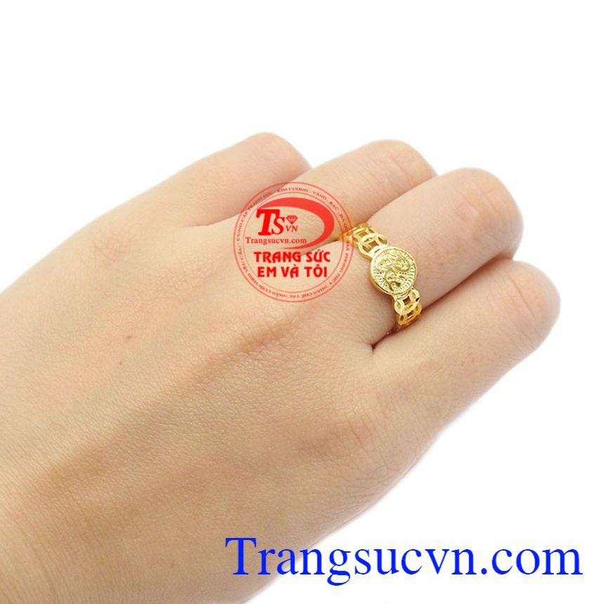 Nhẫn kim tiền mặt chữ phúc, Nhẫn nữ vàng