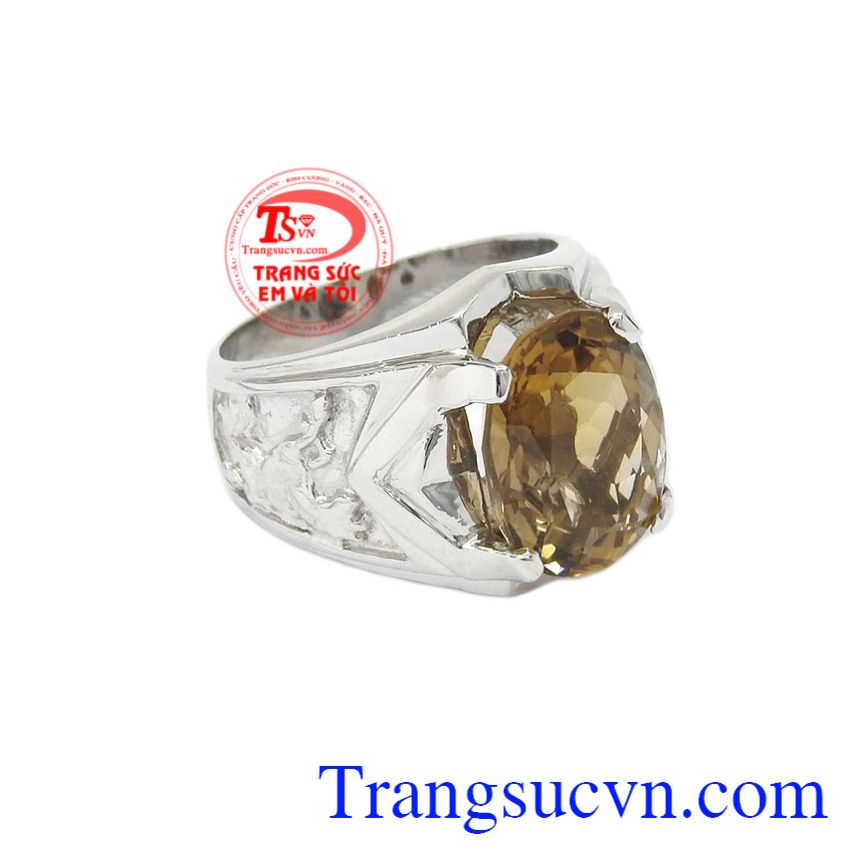 Nhẫn nam bạc thạch anh khói, Nhẫn nam bạc