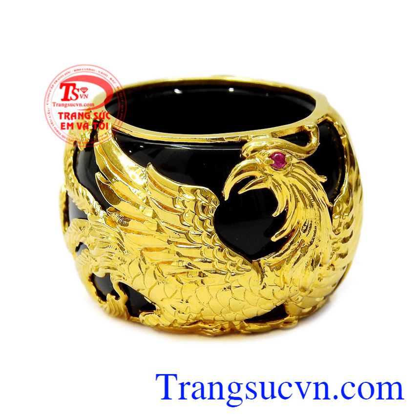 Nhẫn nam mã não phượng hoàng, Nhẫn ngọc rồng vàng Nhẫn nam mã não phượng hoàng, Nhẫn ngọc rồng vàng