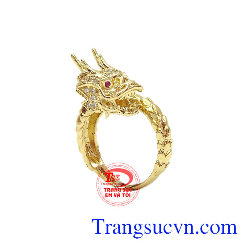 Nhẫn nam rồng v&agrave;ng 18k đắng cấp,Nhẫn nam v&agrave;ng t&acirc;y,Nhẫn nam đẹp