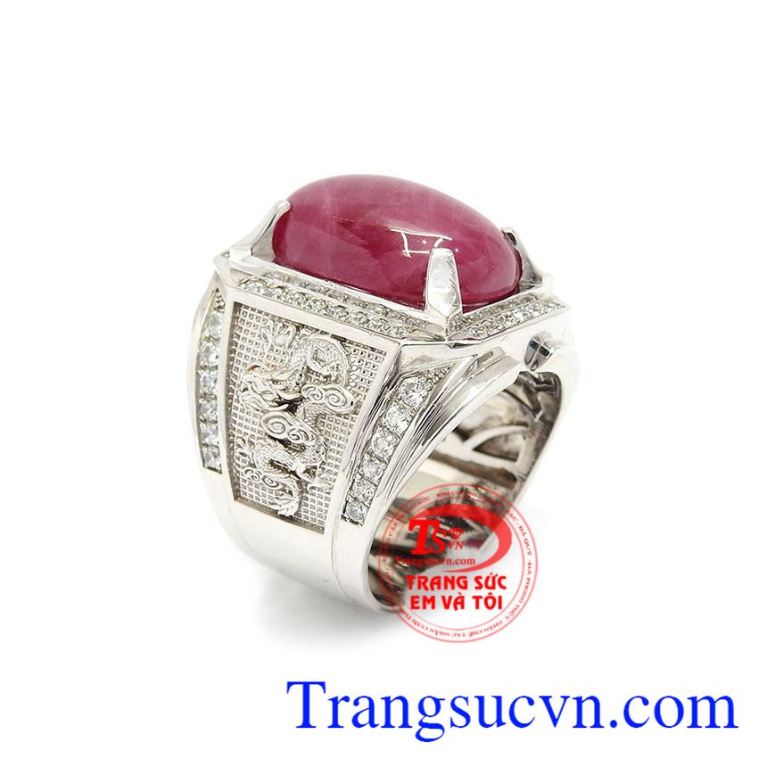 nhẫn nam ruby nam tính, Nhẫn Nam Đẹp, Nhẫn Nam Ruby
