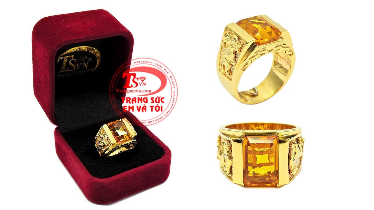 Nhẫn nam thạch anh vàng, Nhẫn nam đẹp Nhẫn nam thạch anh vàng, Nhẫn nam đẹp