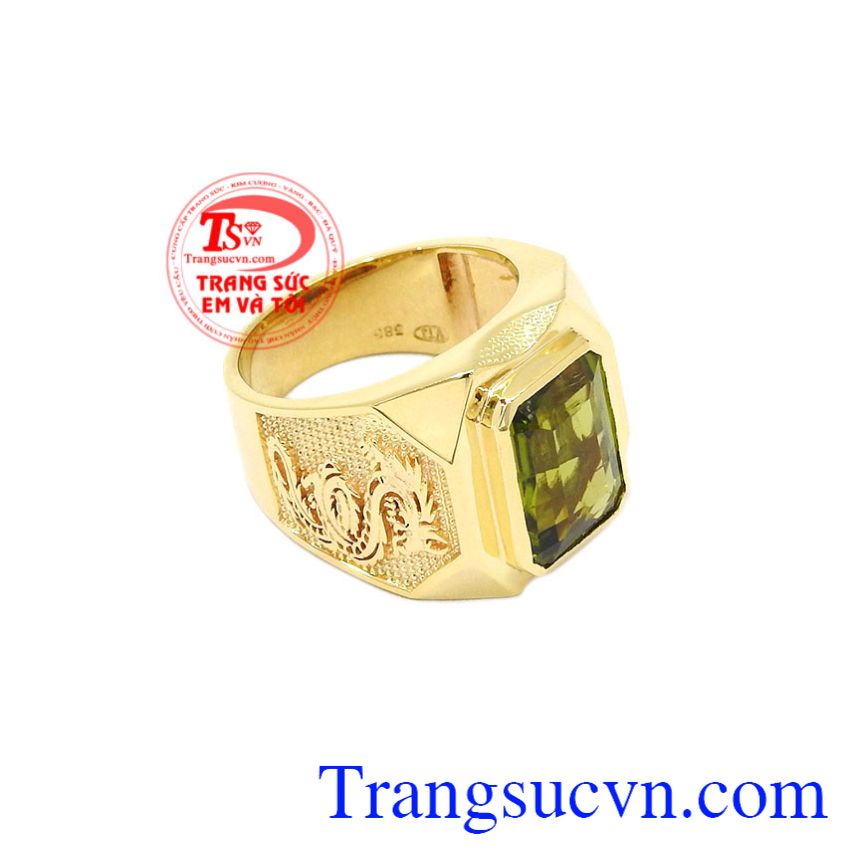 Nhẫn nam vàng Peridot chất lượng, Nhẫn nam peridot
