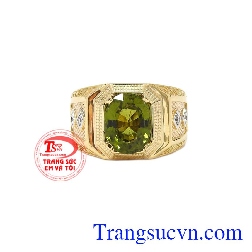 Nhẫn nam vàng Peridot thiên nhiên, Nhẫn nam peridot Nhẫn nam vàng Peridot thiên nhiên, Nhẫn nam peridot