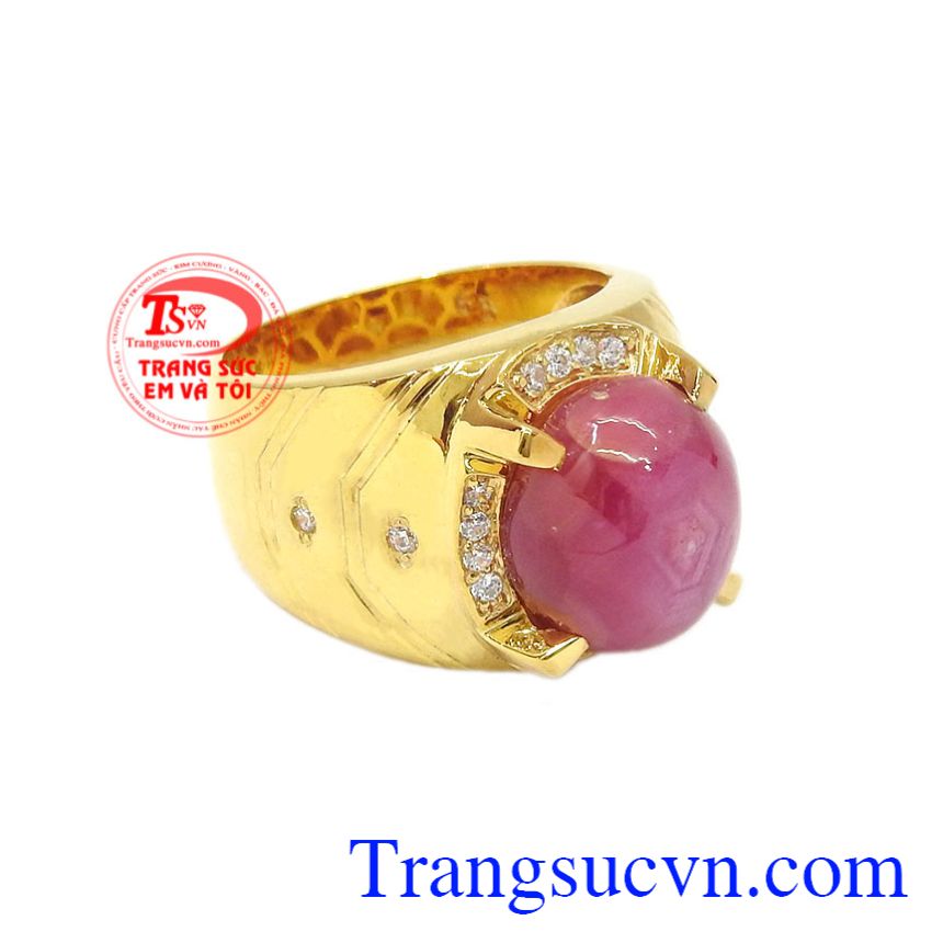 Nhẫn nam vàng Ruby sao chất lượng, Nhẫn nam ruby Nhẫn nam vàng Ruby sao chất lượng, Nhẫn nam ruby