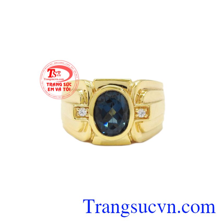 Nhẫn nam vàng Topaz sang trọng, Nhẫn nam Topaz Nhẫn nam vàng Topaz sang trọng, Nhẫn nam Topaz