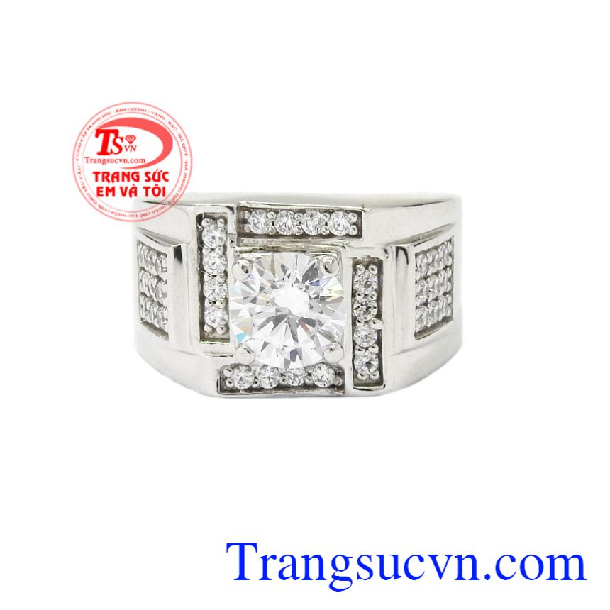 Nhẫn nam v&agrave;ng trắng nổi bật, Nhẫn nam v&agrave;ng trắng