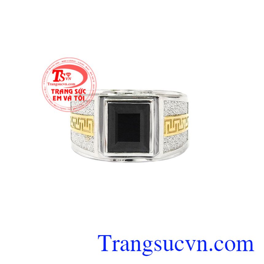 Nhẫn nam vàng trắng Sapphire nổi bật, Nhẫn nam sapphire Nhẫn nam vàng trắng Sapphire nổi bật, Nhẫn nam sapphire