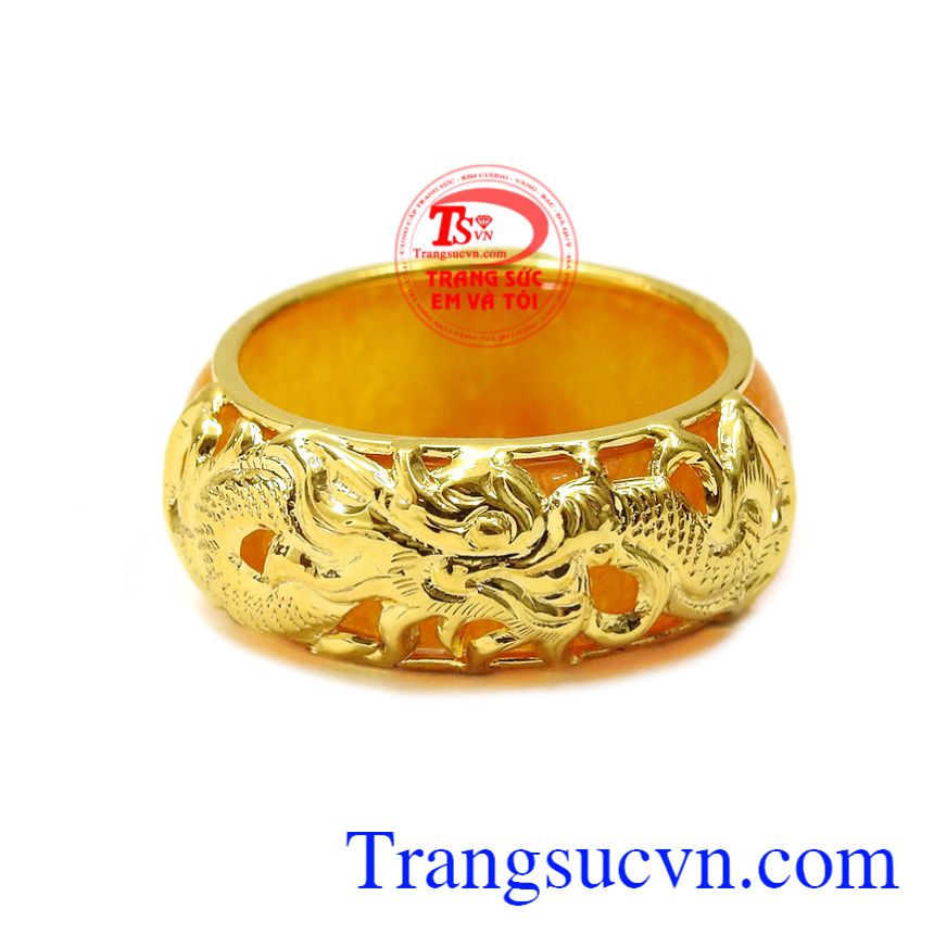 Nhẫn ngọc cẩm thạch bọc rồng đẹp, Nhẫn ngọc rồng vàng