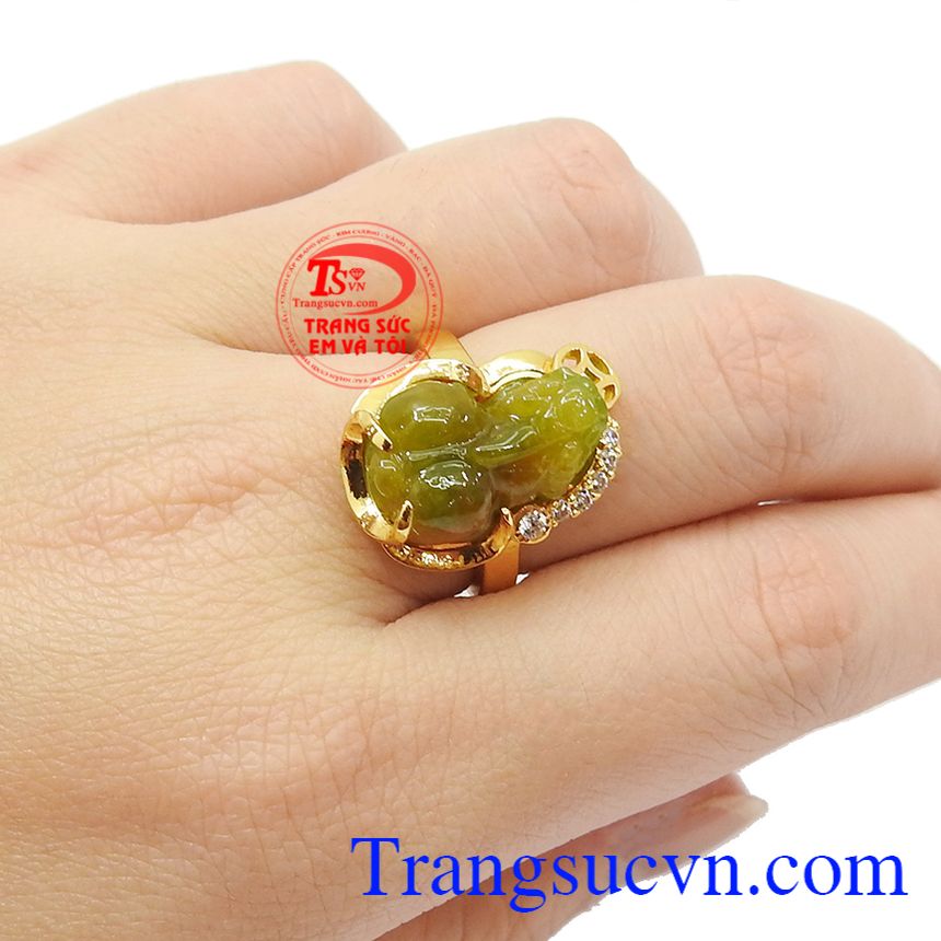 Nhẫn nữ 14k tỳ hưu may mắn,Nhẫn nữ tỳ hưu,Nhẫn nữ đ&aacute; qu&yacute;