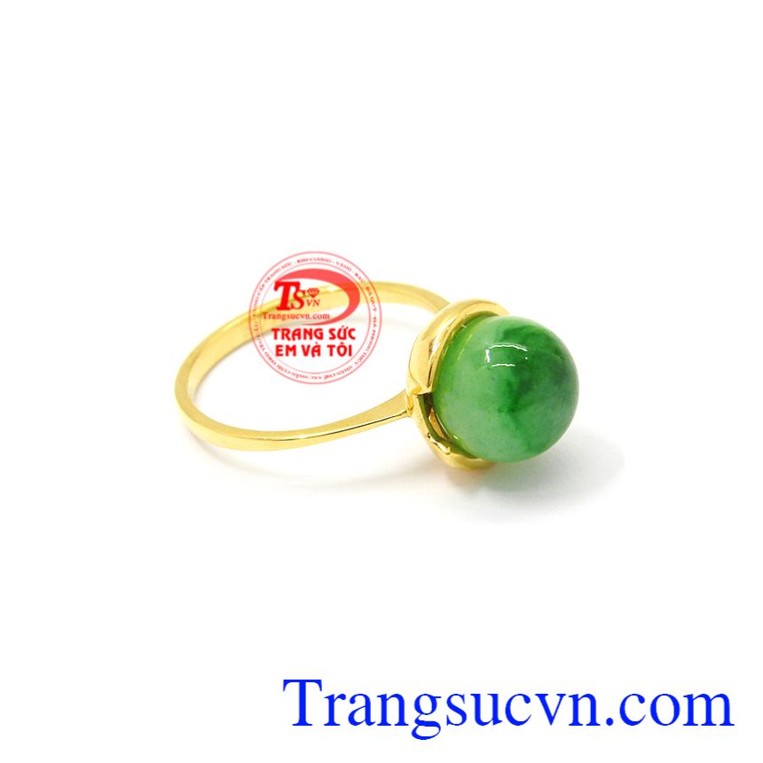 Nhẫn nữ cẩm thạch vàng 14k, Nhẫn nữ vàng Jadeite Nhẫn nữ cẩm thạch vàng 14k, Nhẫn nữ vàng Jadeite
