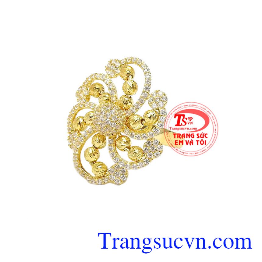 Nhẫn nữ hoa vàng 10k đẳng cấp,Nhẫn nữ vàng tây