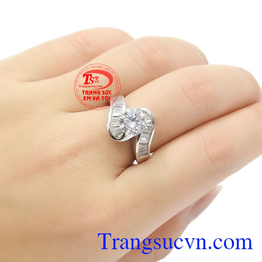 Nhẫn nữ Korea 10k đẳng cấp,Nhẫn nữ vàng trắng,Trang sức nữ