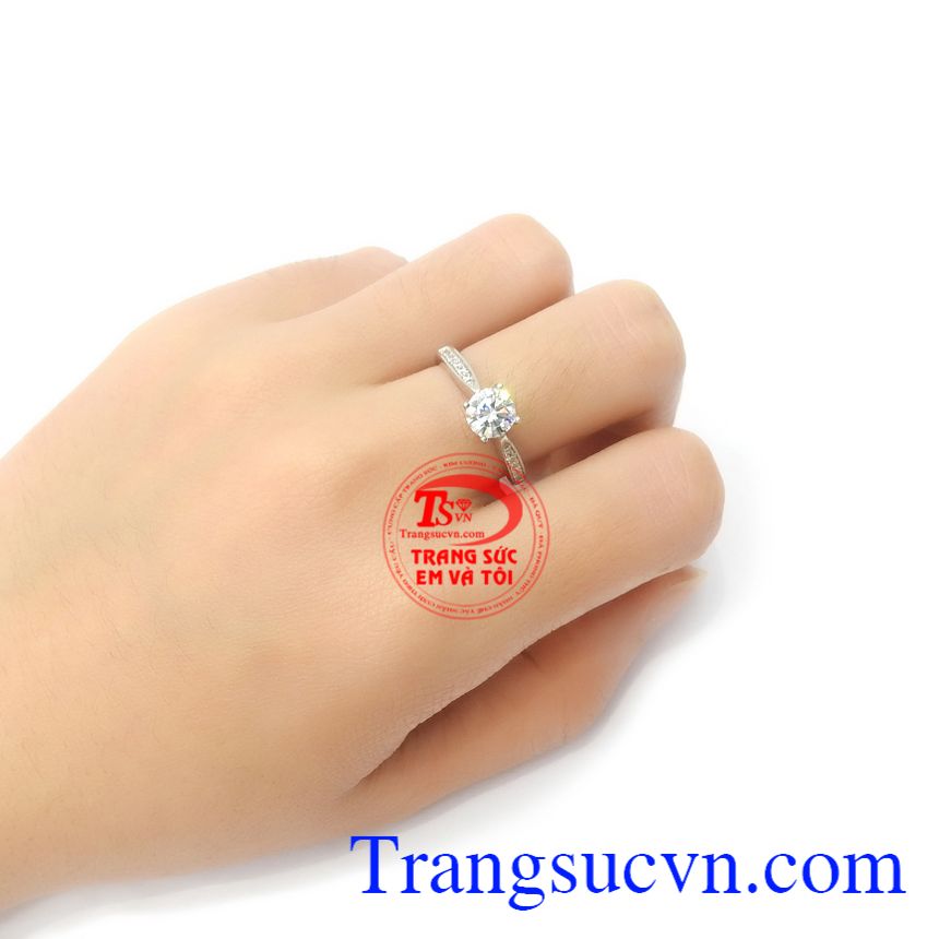 Nhẫn nữ Korea 10k trang nhã,Nhẫn nữ vàng trắng,Nhẫn nữ đá quý