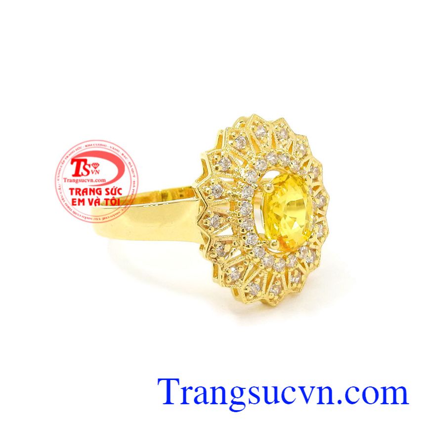 Nhẫn nữ Sapphire vàng sang trọng, Nhẫn nữ sapphire