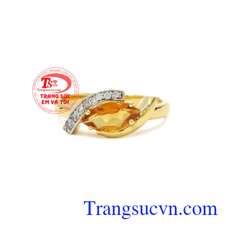 Nhẫn nữ thạch anh vàng thiên nhiên, Nhẫn nữ Citrine
