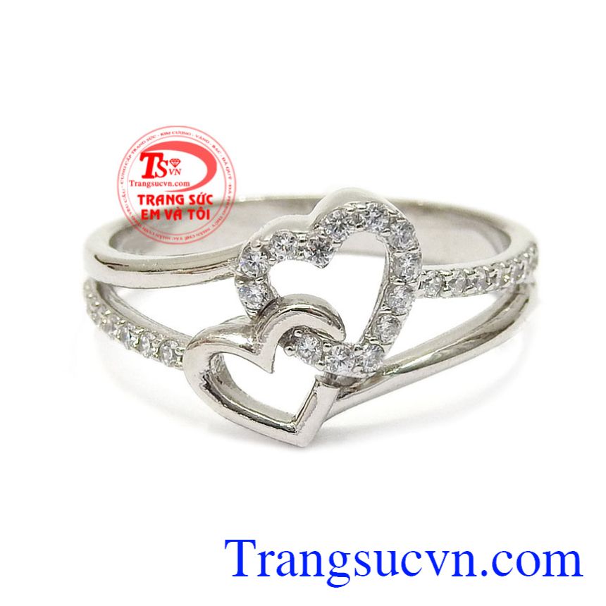 Nhẫn nữ trái tim ghép đôi