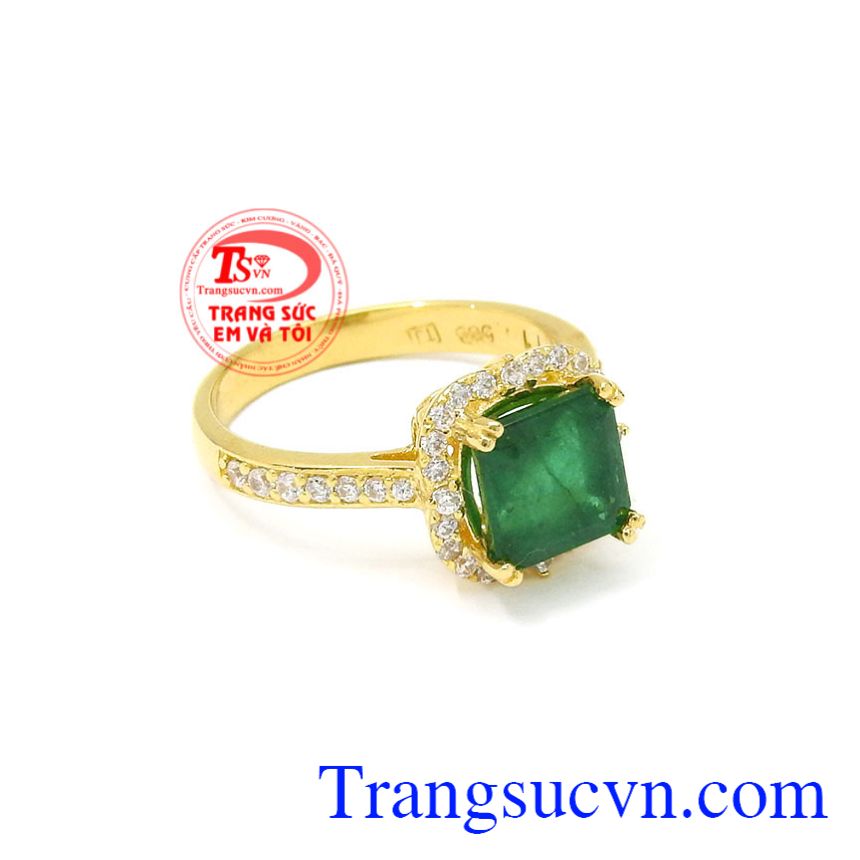 Nhẫn nữ vàng Emerald thiên nhiên, Nhẫn nữ emerald Nhẫn nữ vàng Emerald thiên nhiên, Nhẫn nữ emerald