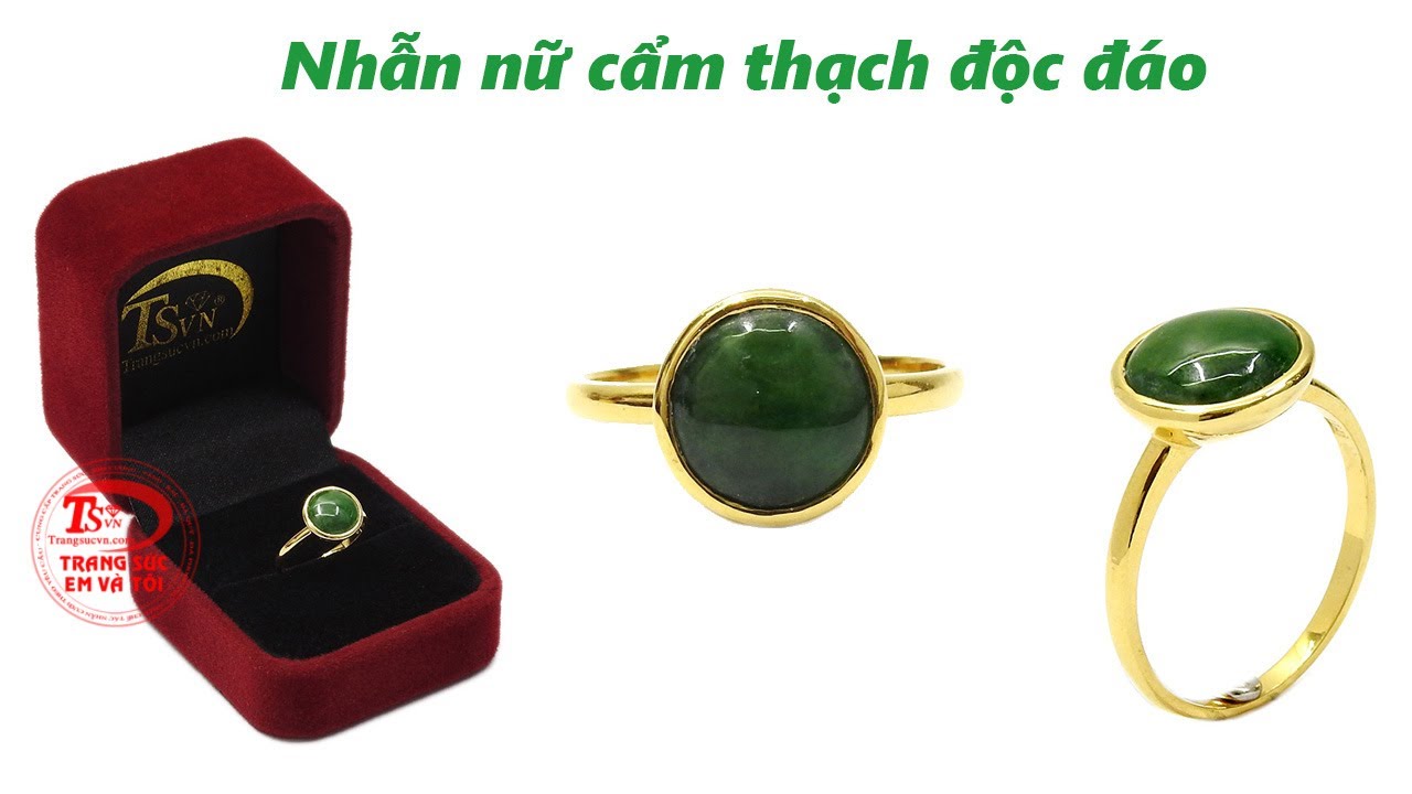 Nhẫn nữ vàng jadeite