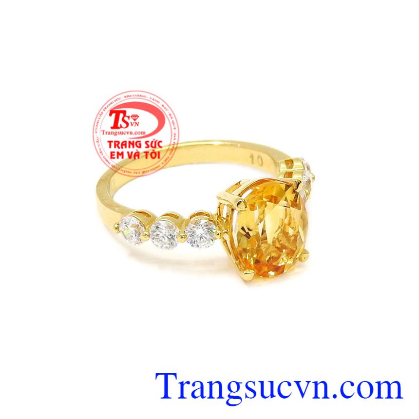 Nhẫn nữ vàng thạch anh vàng, Nhẫn nữ Citrine Nhẫn nữ vàng thạch anh vàng, Nhẫn nữ Citrine