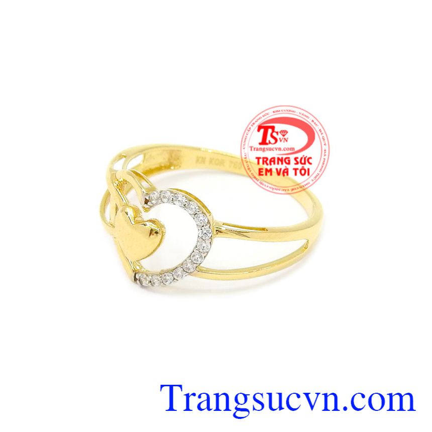 Nhẫn nữ vàng trái tim đẹp, Nhẫn nữ vàng 18k Nhẫn nữ vàng trái tim đẹp, Nhẫn nữ vàng 18k