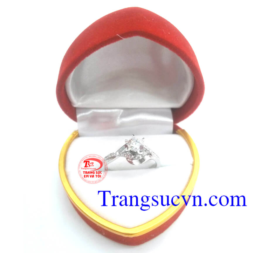Nhẫn nữ vàng trắng 18k, Nhẫn nữ vàng trắng