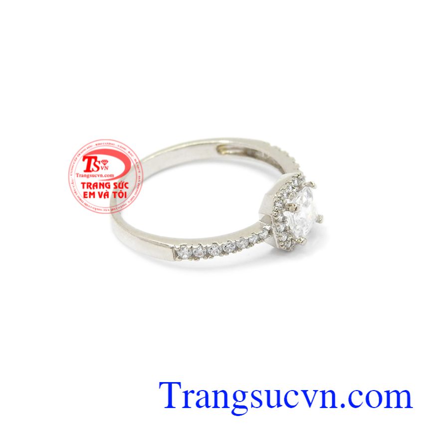 Nhẫn nữ vàng trắng tinh tế 10k, Nhẫn nữ vàng trắng Nhẫn nữ vàng trắng tinh tế 10k, Nhẫn nữ vàng trắng