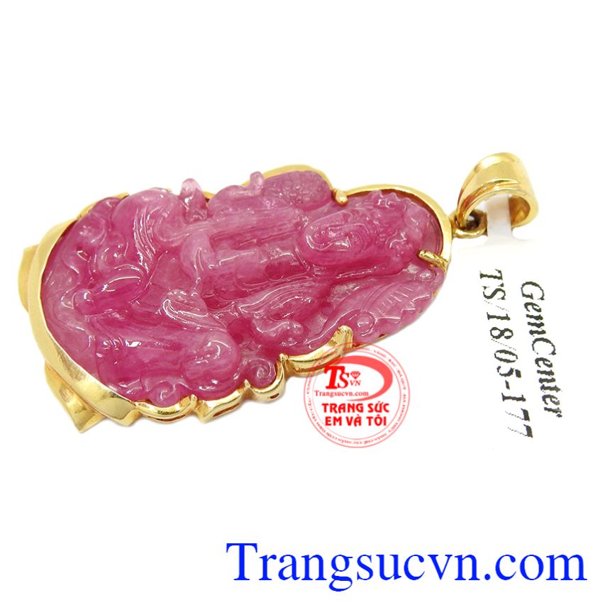 Phật Quan âm ruby bọc vàng, Mặt Phật bọc vàng
