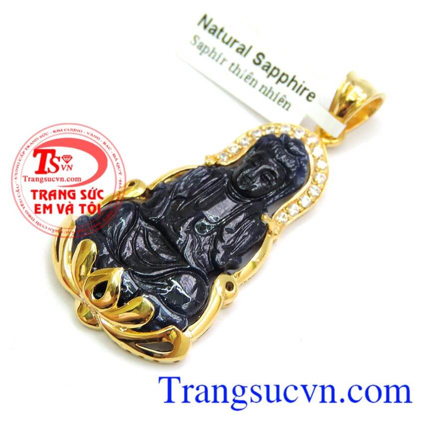 Phật Sapphire Lam Hộ Mệnh Mộc, Mặt phật bọc vàng