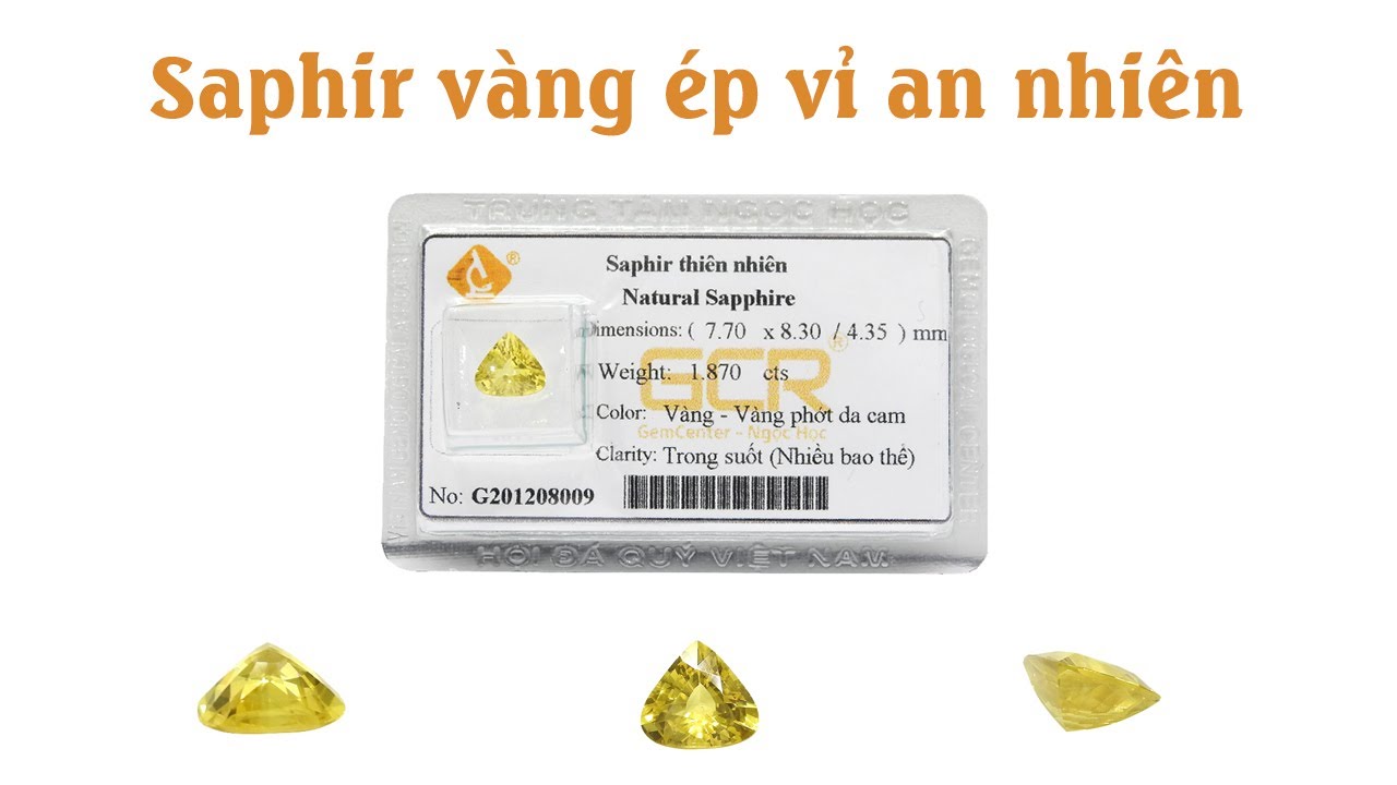 Saphir vàng ép vỉ an nhiên