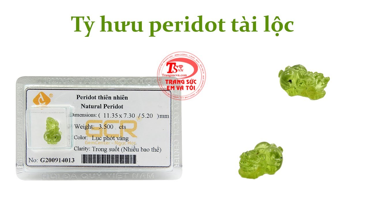 Tỳ hưu peridot tài lộc