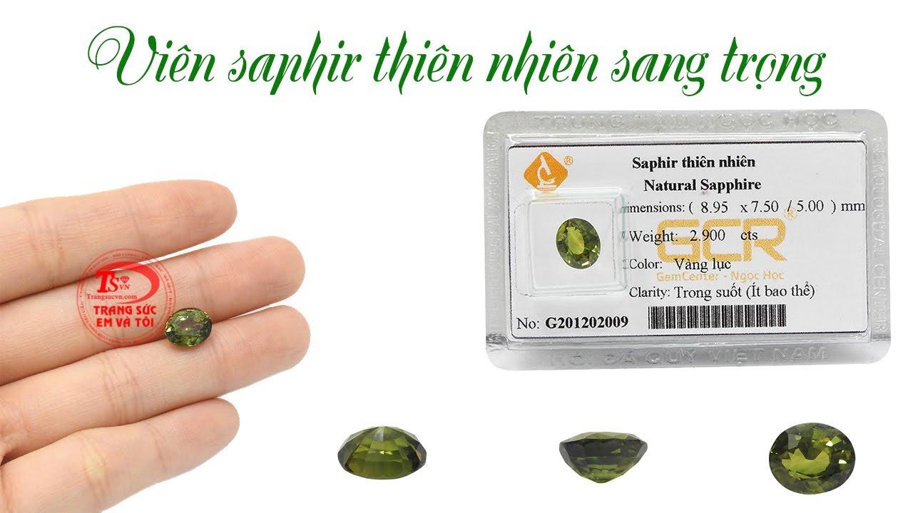 Viên saphir thiên nhiên sang trọng Viên saphir thiên nhiên sang trọng
