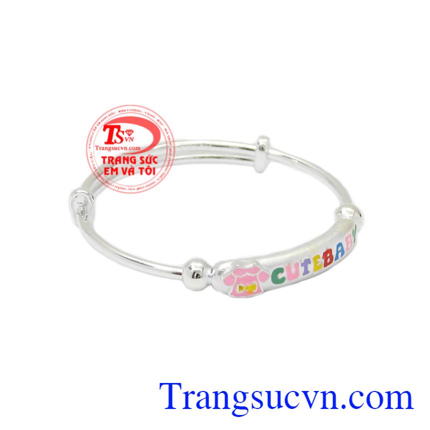 Vòng tay bạc trẻ em dễ thương, Lắc trẻ em Vòng tay bạc trẻ em dễ thương, Lắc trẻ em