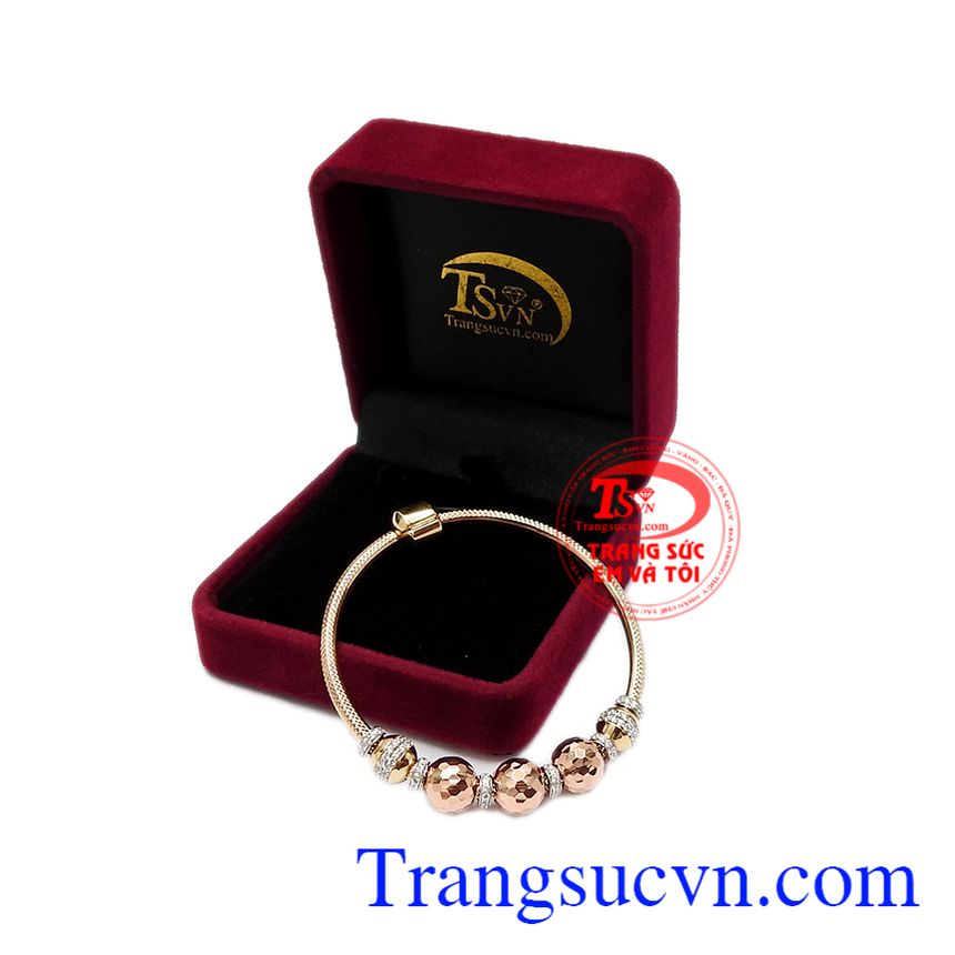 Vòng tay vàng hồng ấn tượng, Vòng tay vàng 18k Vòng tay vàng hồng ấn tượng, Vòng tay vàng 18k