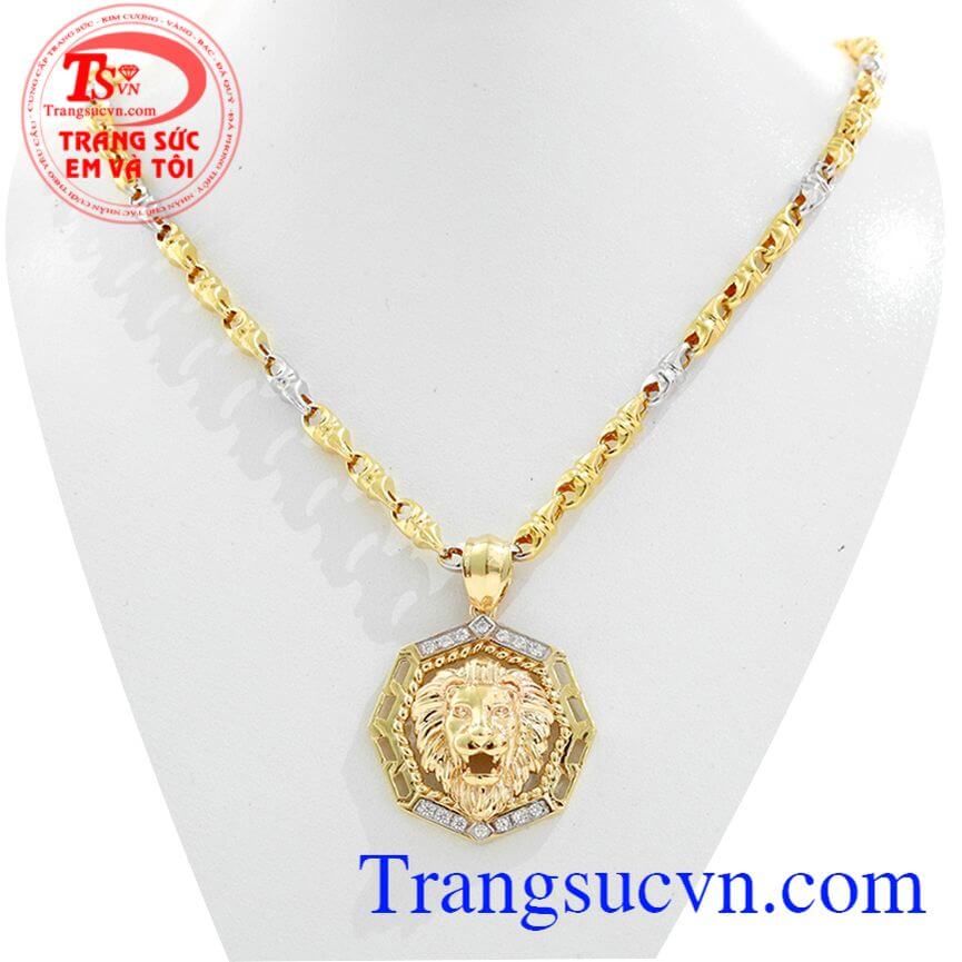 Bộ dây chuyền nam oai nghiêm, Dây chuyền và mặt dây được sản xuất bởi vàng tây có độ bền đẹp cao