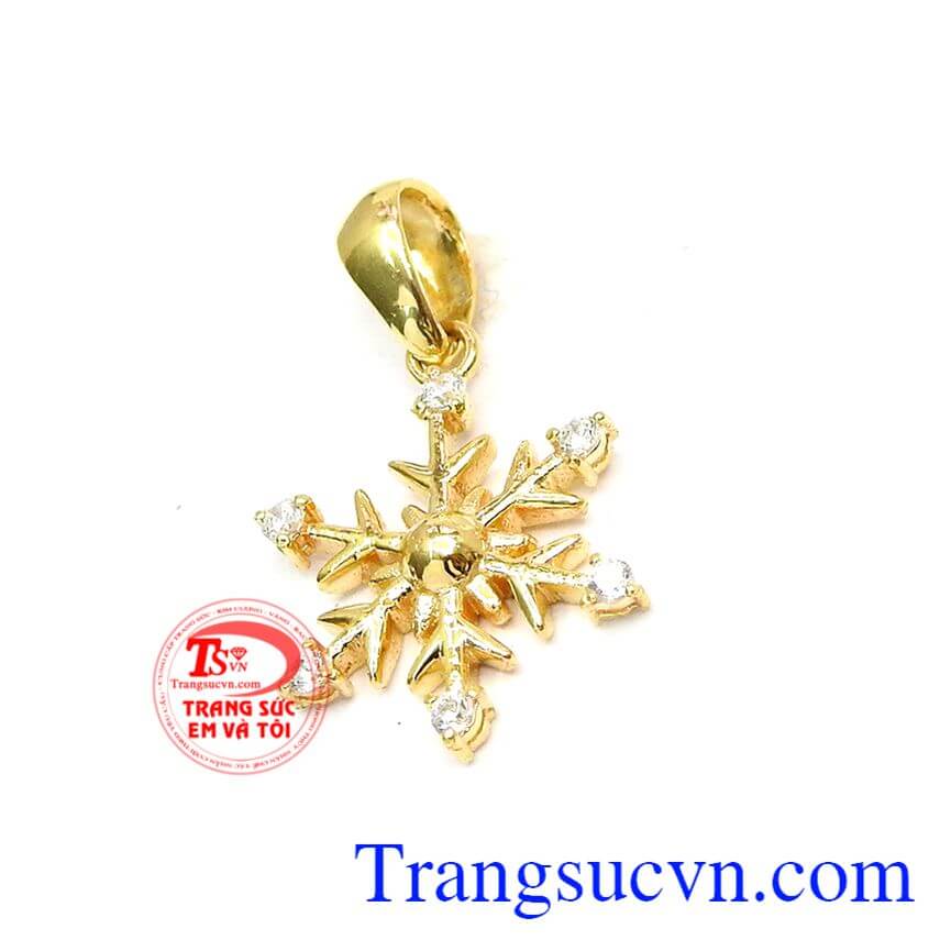 Bông hoa tuyết vàng tình yêu, Mặt dây vàng tây, Mặt dây giá rẻ.