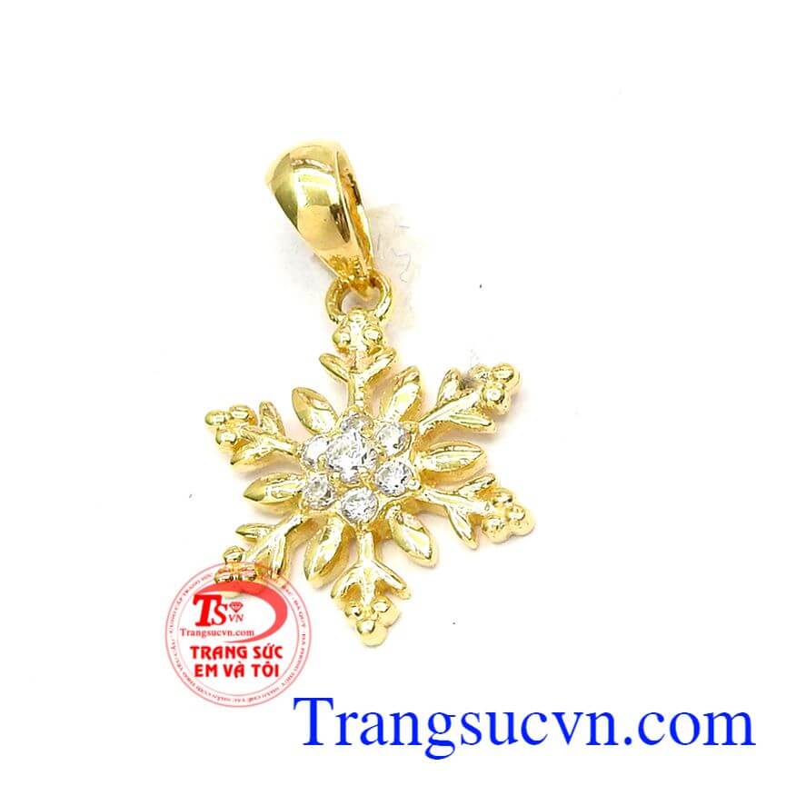 Bông tuyết hạnh phúc, Mặt dây vàng tây 10k, mặt dây nữ.