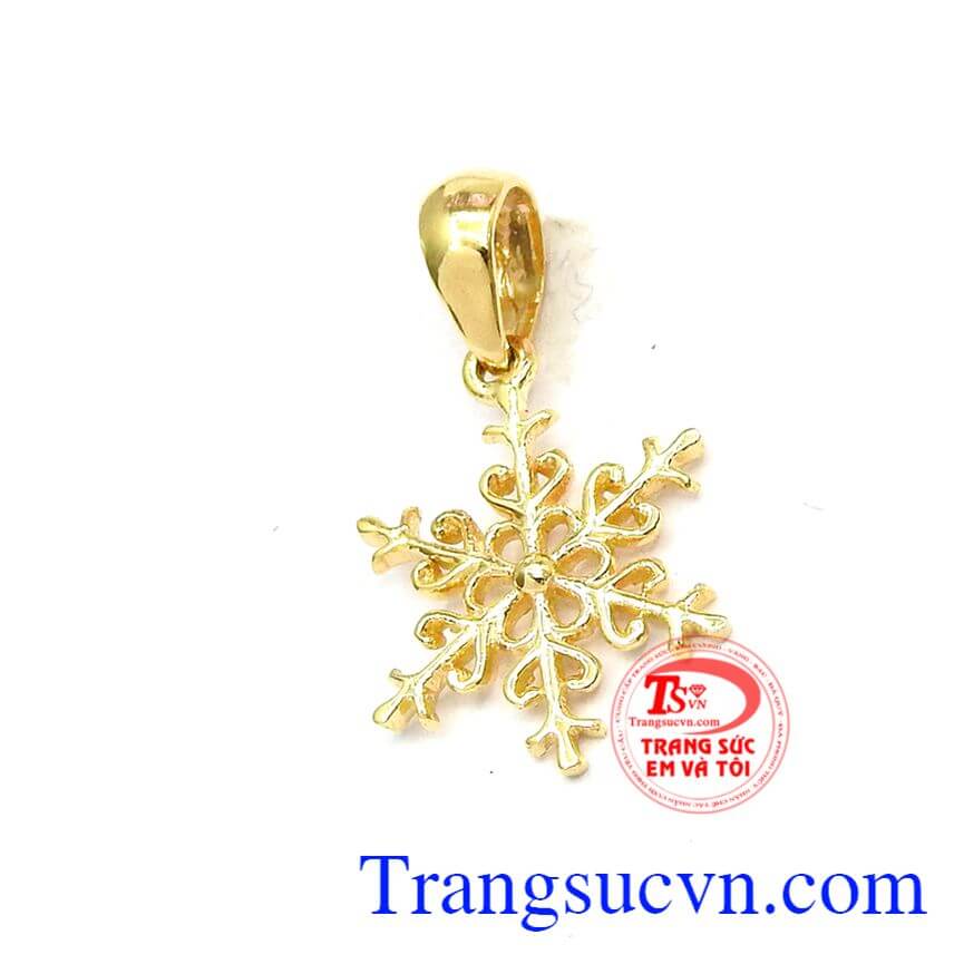 Hoa tuyết vàng tinh tế, Mặt dây vàng bền đẹp, Mặt dây nữ.