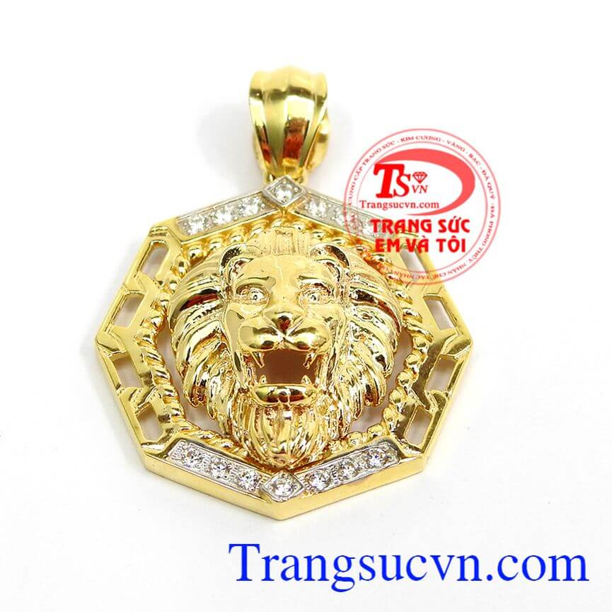 Mặt d&acirc;y chuyền v&agrave;ng nam sư tử, Mặt d&acirc;y chuyền nam mạnh mẽ thể hiện sức mạnh đ&agrave;n &ocirc;ng