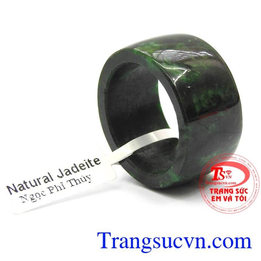 Nhẫn nam ngọc cẩm thạch may mắn, Nhẫn ngọc đẹp, Ngọc phỉ th&uacute;y.